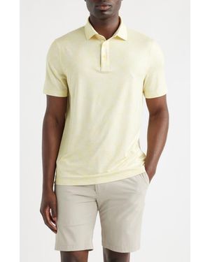 G/FORE Hydrangea Print Tech Jersey Upf 50+ Golf Polo - Yellow