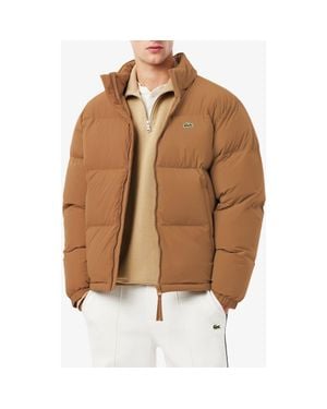 Lacoste Water Repellent Down Puffer Jacket - Brown