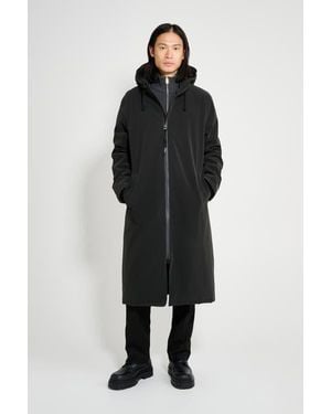 Stutterheim Stockholm Long Matte Winter Coat - Black