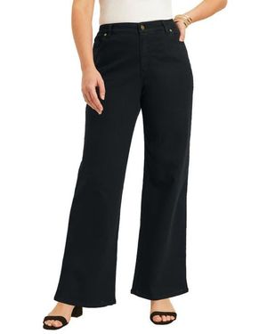 June + Vie June Fit Wide-Leg Jeans - Black