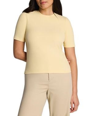 Spanx Crewneck Elbow Sleeve T-Shirt - Natural
