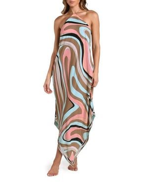 L'Agence Abstract Swirl Elise Cover-Up Dress - Multicolor