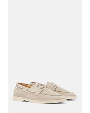 SCAROSSO Lio Boat Shoes - Natural