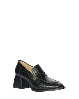 Saint G. Viviana Croc Embossed Pump - Black