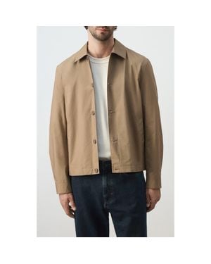 Mango Light Cotton Shirt Jacket - Natural