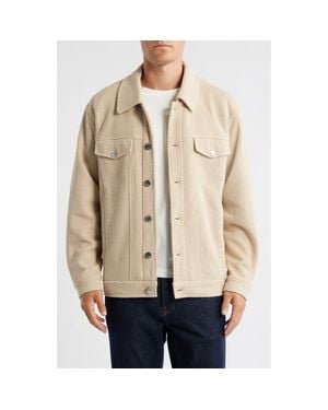 KROST Mesa Waffle Knit Trucker Jacket - Natural