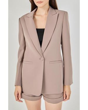 Endless Rose Tailored Single Button Blazer - Natural