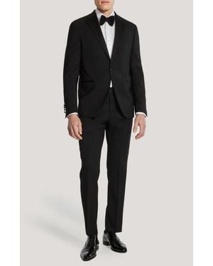 Jack Victor Ezra Notched Lapel Wool Tuxedo - Black