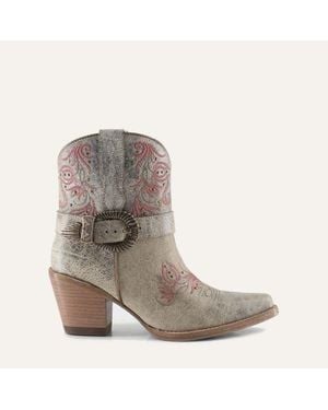 Buck & Brana Madison Leather Boots - Gray