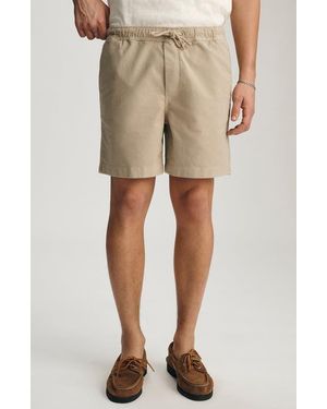 Mavi Textured Drawstring Shorts - Natural