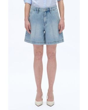 Bayeas Seamed Mid Rise Denim Bermuda Shorts - Blue