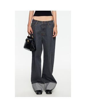 Lioness Top Model Cuffed Relaxed Fit Straight Leg Jeans - Blue