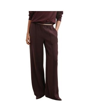 Reiss Sonnie Stripe Waist Wide Leg Pants - Red