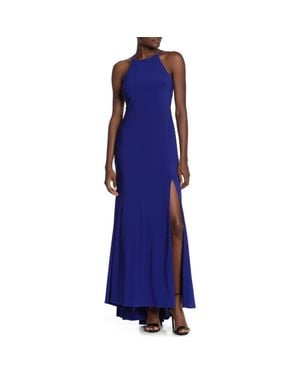 Jump Apparel Halter Neck Gown - Blue
