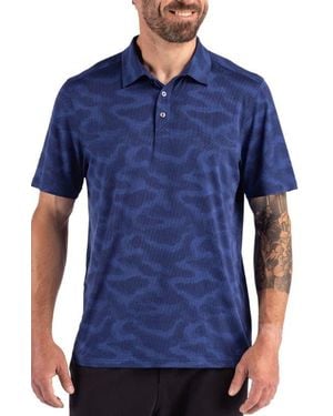 Cutter & Buck Epic Comfort Camo Regular Fit Polo - Blue