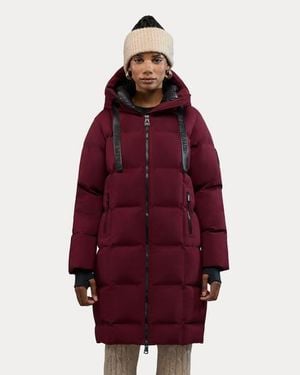 Alpenhaus Cluze Mid-Length Puffer With Square Quilting - Red