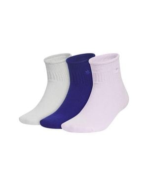 adidas Comfort Cushioned 3-Pack High Quarter Socks - Blue