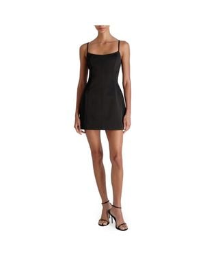 French Connection York Satin Fit & Flare Minidress - Black