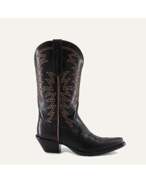 Buck & Brana Isabella Leather Boots - Black