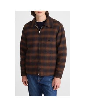 Madewell Ombré Check Flannel Zip Jacket - Black