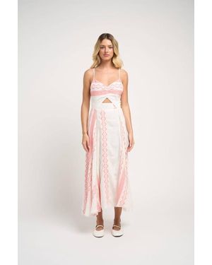 Guadalupe Filomena Linen Dress - Pink