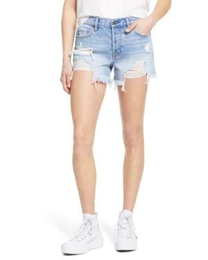 Hidden Jeans Destroyed Nonstretch Denim Cutoff Shorts - Blue