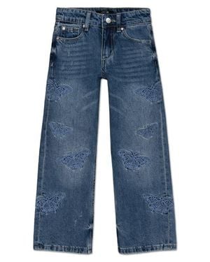 Joe's Jeans Kids' Mia Butterfly High Waist Wide Leg Jeans - Blue