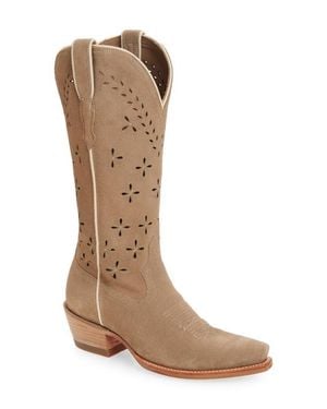 Tecovas The Annie Eyelet Suede Western Boot - Brown