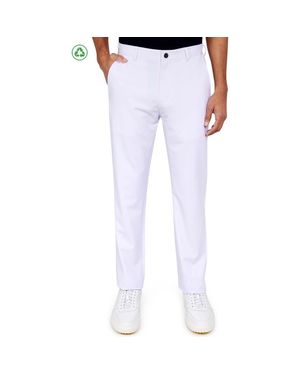 Con.struct Regular Fit Solid Flat Front Recycled Performance Golf Pants - White
