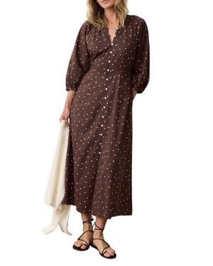 Marine Layer Willow Dot Maxi Dress - Brown