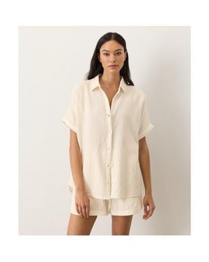 Pact Organic Cotton Coastal Double Gauze Relaxed Shirt - Natural