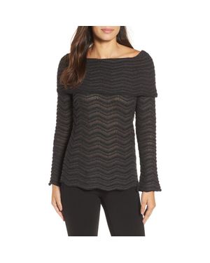 NIC+ZOE Over The Shoulder Top - Black