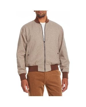 Brooklyn Brigade Herringbone Reversible Bomber Jacket - Brown