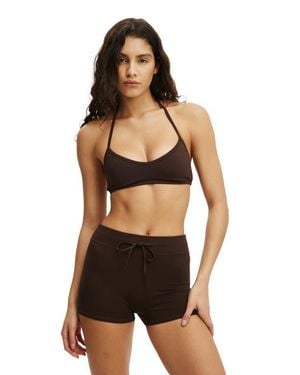 Cotton On Active Ultra Soft Halter Open Back Crop - Black