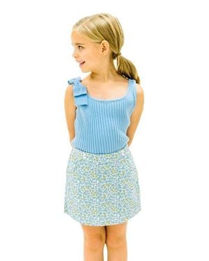 Hope & Henry Girls' Bow Sweater Tank - Blue
