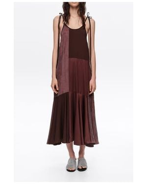 Bimba Y Lola Fluid Patchwork Strappy Dress - Red