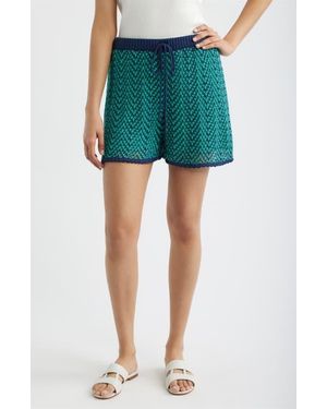 City Blues Open Stitch Shorts - Green