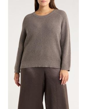 Eileen Fisher Crewneck Organic Cotton & Recycled Cashmere Sweater - Gray