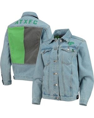 The Wild Collective Austin Fc Print Denim Button-Up Jacket - Blue