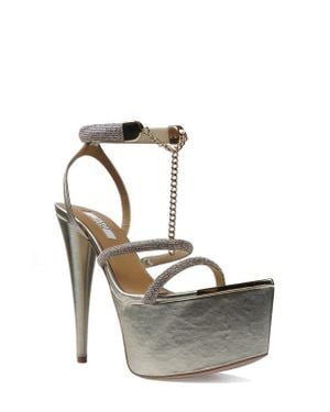 Zigi Blanche Crystal Embellished Platform Sandal - Metallic