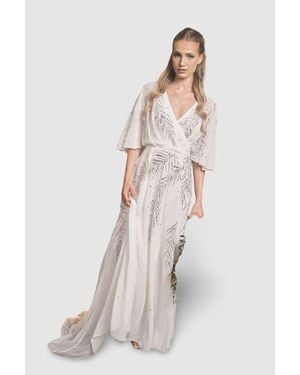 Coast Angel Sleeve Maxi Wedding Dress - White