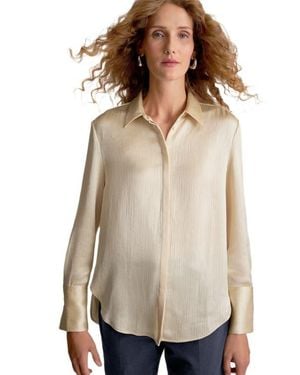 M.M.LaFleur Tatum Plisse Shirt - Natural