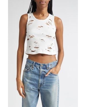 R13 Distressed Cotton Tank - Blue