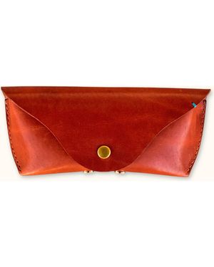 Bluebonnet The Companion Horween Leather Sunglass Case - Red