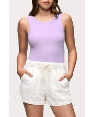 nuuds Slinky Rib Knit Stretch Modal Jersey Tank - Purple