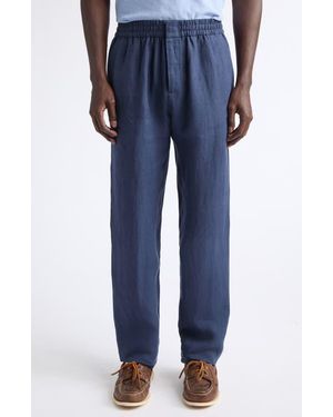 Sunspel Drawstring Linen Pants - Blue