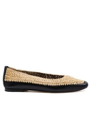 Andrea Gomez Dakota Raffia Leather Flat - Brown