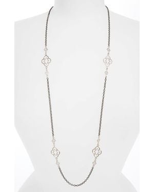 Armenta New World Heraldry Openwork Station Necklace - White