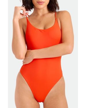 Volcom Simply Seamless Cross Back One-Piece Swimsuit - Orange