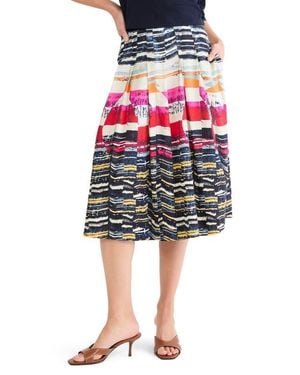 NIC+ZOE Rising Sun Midi Skirt - Red